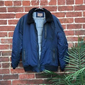 Civil Society men’s bomber jacket in a lovely navy blue.